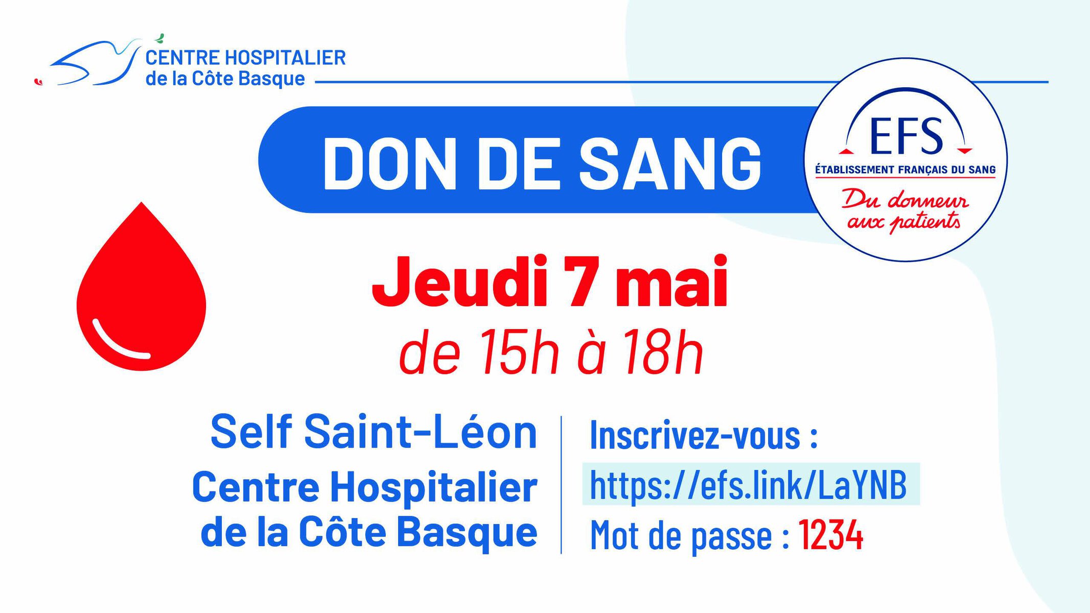 Collecte de sang au Self St léon – Jeudi 7 mai 2026